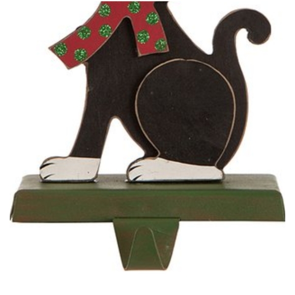 Rare Black & White Cat Christmas Stocking Holder - Picture 4 of 4